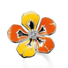 Yellow Orange Flower Ring Size 7.5 by Thomas Sabo - Available at SHOPKURY.COM. Free Shipping on orders over $200. Trusted jewelers since 1965, from San Juan, Puerto Rico.