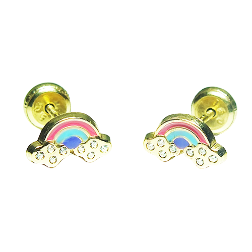 Rainbow with Clouds Earrings by Kury - Available at SHOPKURY.COM. Free Shipping on orders over $200. Trusted jewelers since 1965, from San Juan, Puerto Rico.