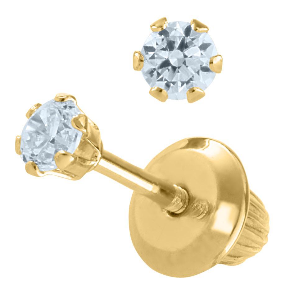 14K Gold Zirconia Stud Earrings by Kury - Available at SHOPKURY.COM. Free Shipping on orders over $200. Trusted jewelers since 1965, from San Juan, Puerto Rico.
