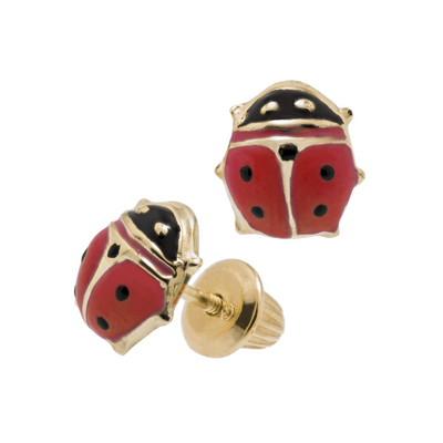 Red Ladybug Stud Earrings by Kury - Available at SHOPKURY.COM. Free Shipping on orders over $200. Trusted jewelers since 1965, from San Juan, Puerto Rico.