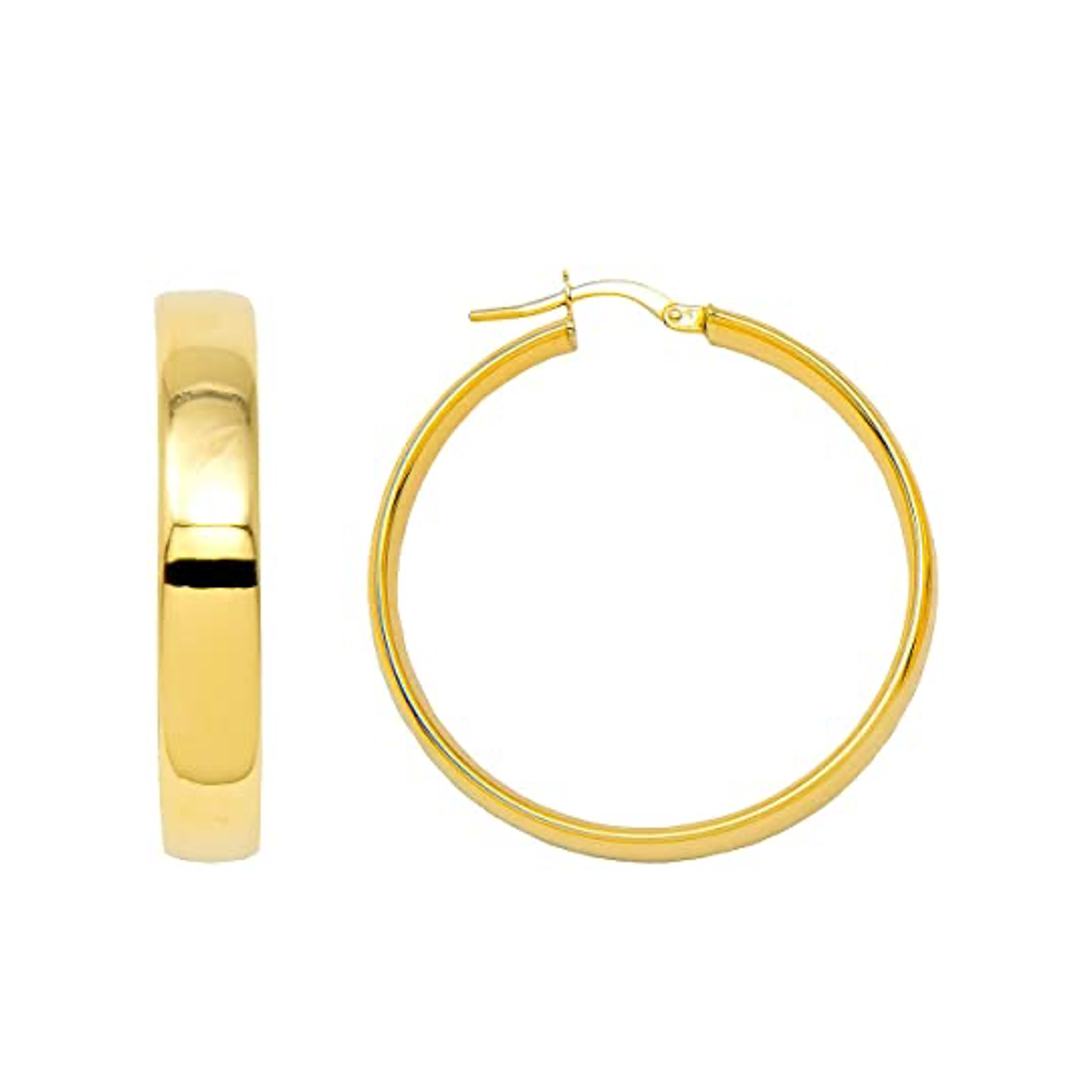 Flat Oval Tube 7MM Hoop Earrings by Kury - Available at SHOPKURY.COM. Free Shipping on orders over $200. Trusted jewelers since 1965, from San Juan, Puerto Rico.