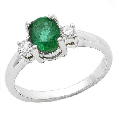 Oval Cut Emerald and Diamonds Ring by Kury - Available at SHOPKURY.COM. Free Shipping on orders over $200. Trusted jewelers since 1965, from San Juan, Puerto Rico.