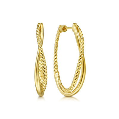 Twister Rope 35MM Hoop Earrings by Gabriel & Co. - Available at SHOPKURY.COM. Free Shipping on orders over $200. Trusted jewelers since 1965, from San Juan, Puerto Rico.