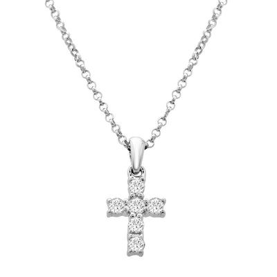 Mini .12ct Diamond Cross Necklace by Kury - Available at SHOPKURY.COM. Free Shipping on orders over $200. Trusted jewelers since 1965, from San Juan, Puerto Rico.