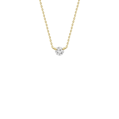 Prong Set .10ct Diamond Necklace 18K - SHOPKURY.COM