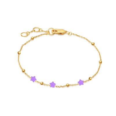 Purple stars Kids Bracelet by Kury - Available at SHOPKURY.COM. Free Shipping on orders over $200. Trusted jewelers since 1965, from San Juan, Puerto Rico.