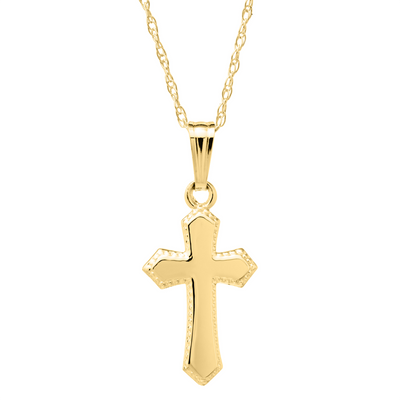 Polished Kids Cross Necklace by Kury - Available at SHOPKURY.COM. Free Shipping on orders over $200. Trusted jewelers since 1965, from San Juan, Puerto Rico.