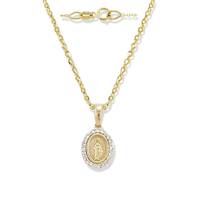 Virgen Milagrosa Diamond Necklace by Kury - Available at SHOPKURY.COM. Free Shipping on orders over $200. Trusted jewelers since 1965, from San Juan, Puerto Rico.
