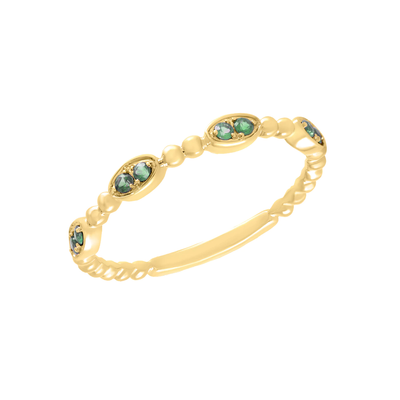Beaded Stackable Emeralds Ring - SHOPKURY.COM