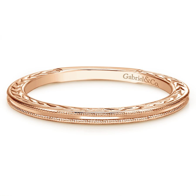 14K Rose Gold Milgrain Ring by Gabriel & Co. - Available at SHOPKURY.COM. Free Shipping on orders over $200. Trusted jewelers since 1965, from San Juan, Puerto Rico.