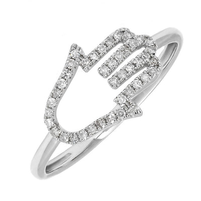 Diamond Hamsa Ring by Kury - Available at SHOPKURY.COM. Free Shipping on orders over $200. Trusted jewelers since 1965, from San Juan, Puerto Rico.