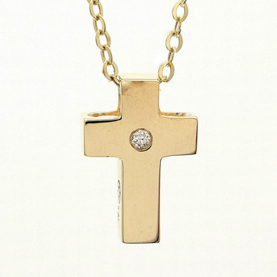 Golden Cross Necklace by Kury - Available at SHOPKURY.COM. Free Shipping on orders over $200. Trusted jewelers since 1965, from San Juan, Puerto Rico.