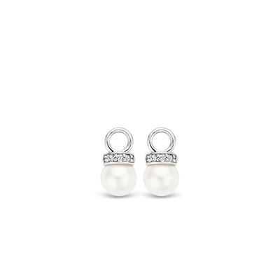 8mm Pearl Zirconia Ear Charms by Ti Sento - Available at SHOPKURY.COM. Free Shipping on orders over $200. Trusted jewelers since 1965, from San Juan, Puerto Rico.