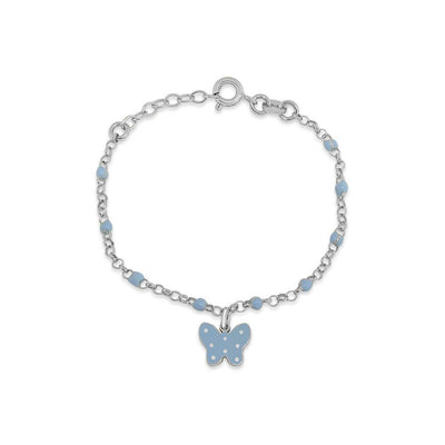 Blue Butterfly Kids Bracelet by Kury - Available at SHOPKURY.COM. Free Shipping on orders over $200. Trusted jewelers since 1965, from San Juan, Puerto Rico.