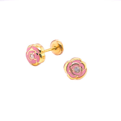 Pink Rose Earrings by Kury - Available at SHOPKURY.COM. Free Shipping on orders over $200. Trusted jewelers since 1965, from San Juan, Puerto Rico.
