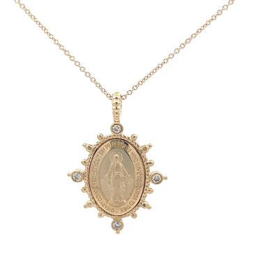 Virgen Milagrosa Diamond Accent Necklace - SHOPKURY.COM