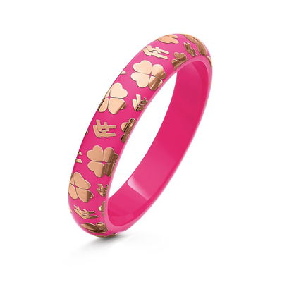 Pink Thin Clover Bangle by Folli Follie - Available at SHOPKURY.COM. Free Shipping on orders over $200. Trusted jewelers since 1965, from San Juan, Puerto Rico.
