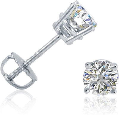 .33ct Diamond Solitaire Stud Earrings - SHOPKURY.COM