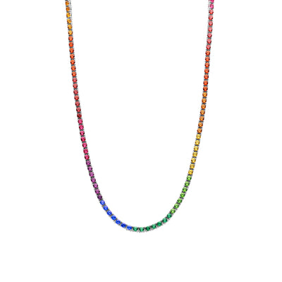 Rainbow Tennis Necklace 17'' by Ti Sento - Available at SHOPKURY.COM. Free Shipping on orders over $200. Trusted jewelers since 1965, from San Juan, Puerto Rico.