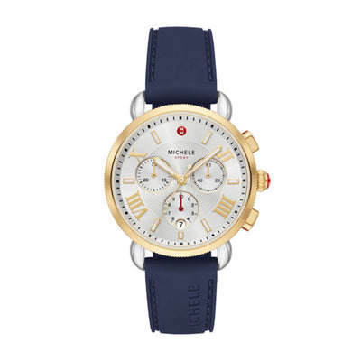 Sport Sail Blue Golden 38mm Watch by Michele - Available at SHOPKURY.COM. Free Shipping on orders over $200. Trusted jewelers since 1965, from San Juan, Puerto Rico.