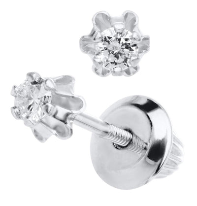.08ct Diamond Stud Earrings 14K by Kury - Available at SHOPKURY.COM. Free Shipping on orders over $200. Trusted jewelers since 1965, from San Juan, Puerto Rico.