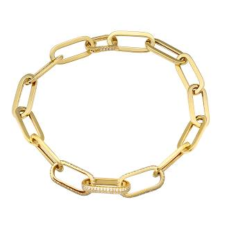 Diamond Paper Clip Links Bracelet by Kury - Available at SHOPKURY.COM. Free Shipping on orders over $200. Trusted jewelers since 1965, from San Juan, Puerto Rico.