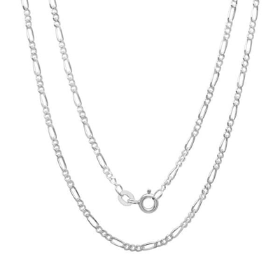 Figaro 3.5mm Link Chain White Gold by Kury - Available at SHOPKURY.COM. Free Shipping on orders over $200. Trusted jewelers since 1965, from San Juan, Puerto Rico.