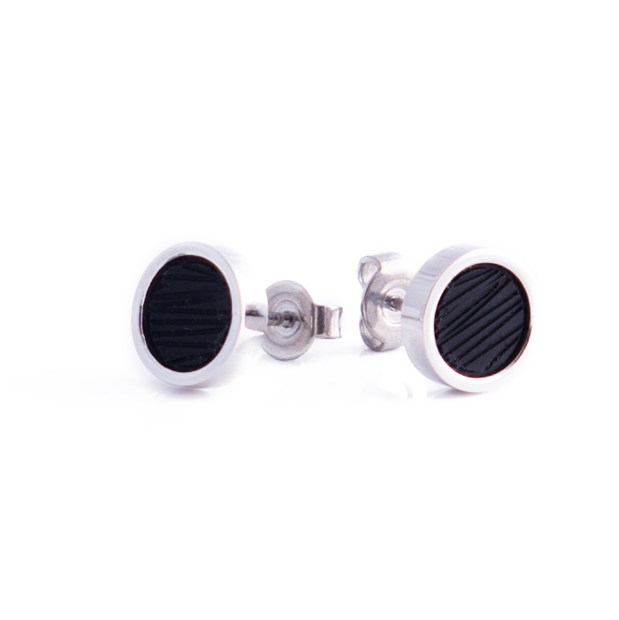 Black IP 8mm Stud Earrings by Italgem - Available at SHOPKURY.COM. Free Shipping on orders over $200. Trusted jewelers since 1965, from San Juan, Puerto Rico.