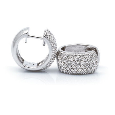 Kury Diamond Huggie Earrings 7mmX14.5MM by Kury - Available at SHOPKURY.COM. Free Shipping on orders over $200. Trusted jewelers since 1965, from San Juan, Puerto Rico.