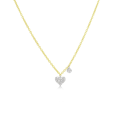 Rose Gold Heart Diamond Dainty Necklace - SHOPKURY.COM