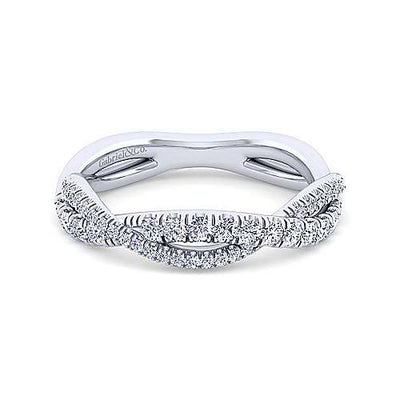 White Gold Diamond Twist Ring by Gabriel & Co. - Available at SHOPKURY.COM. Free Shipping on orders over $200. Trusted jewelers since 1965, from San Juan, Puerto Rico.