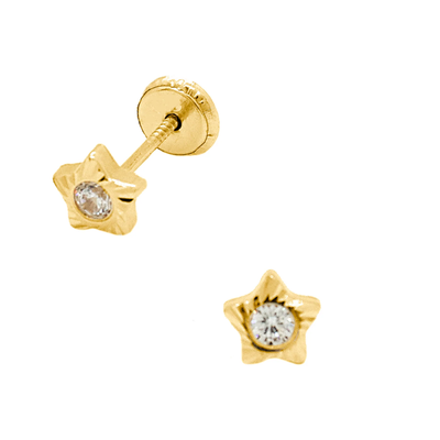 Diamond Cut Star CZ Stud Earrings by Kury - Available at SHOPKURY.COM. Free Shipping on orders over $200. Trusted jewelers since 1965, from San Juan, Puerto Rico.