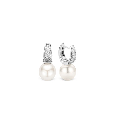 Pave Pearl Earrings by Ti Sento - Available at SHOPKURY.COM. Free Shipping on orders over $200. Trusted jewelers since 1965, from San Juan, Puerto Rico.