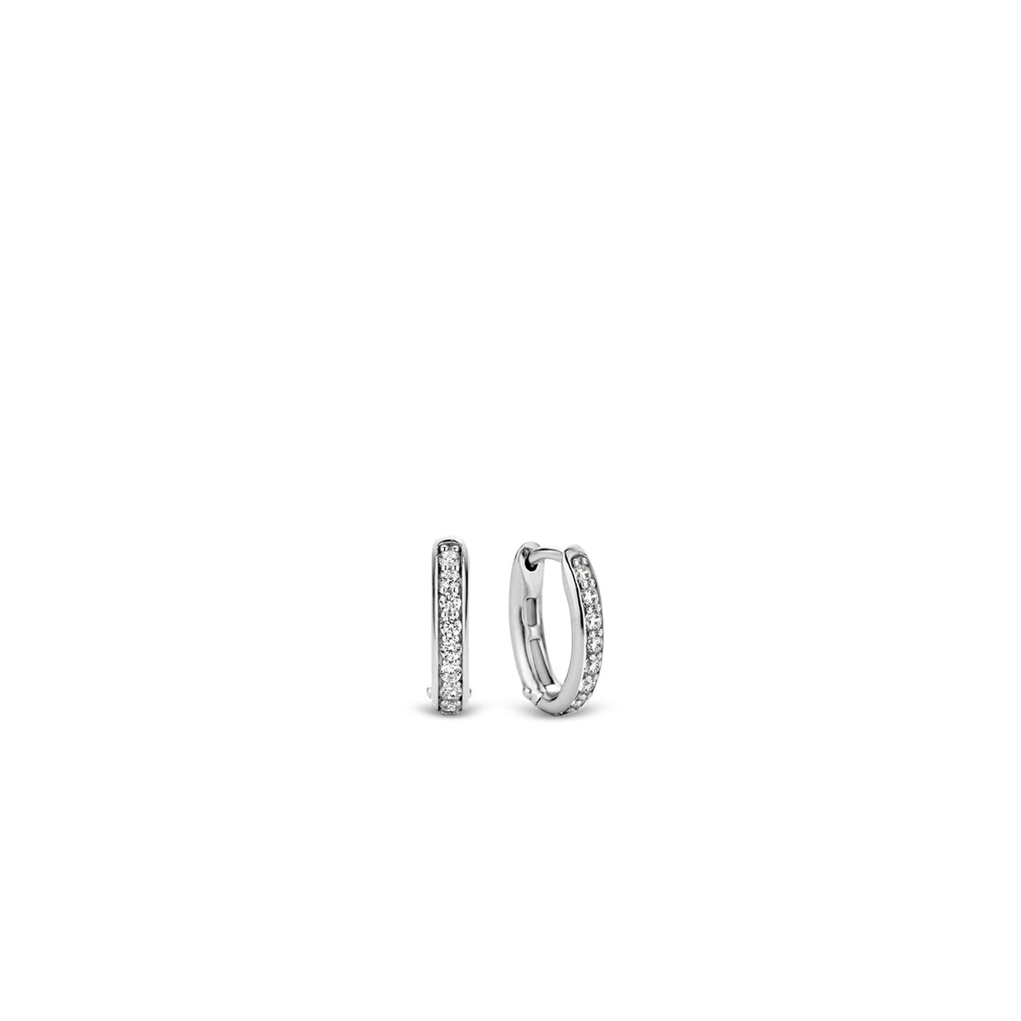 Zirconia Huggie Earrings by Ti Sento - Available at SHOPKURY.COM. Free Shipping on orders over $200. Trusted jewelers since 1965, from San Juan, Puerto Rico.