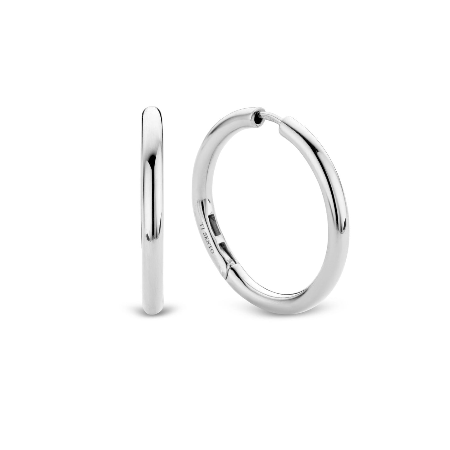 Basic Silver 30MM Hoop Earrings by Ti Sento - Available at SHOPKURY.COM. Free Shipping on orders over $200. Trusted jewelers since 1965, from San Juan, Puerto Rico.