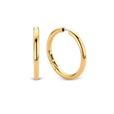 Basic Golden 30mm Hoop Earrings by Ti Sento - Available at SHOPKURY.COM. Free Shipping on orders over $200. Trusted jewelers since 1965, from San Juan, Puerto Rico.
