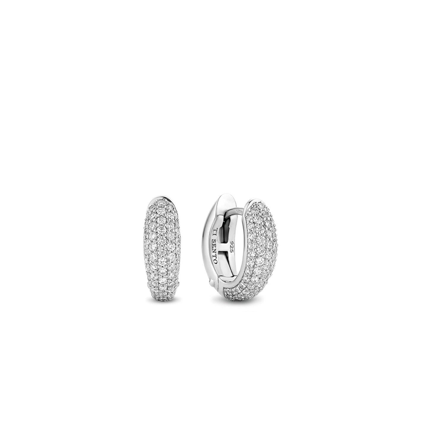 Majestic Pave Huggie Earrings by Ti Sento - Available at SHOPKURY.COM. Free Shipping on orders over $200. Trusted jewelers since 1965, from San Juan, Puerto Rico.