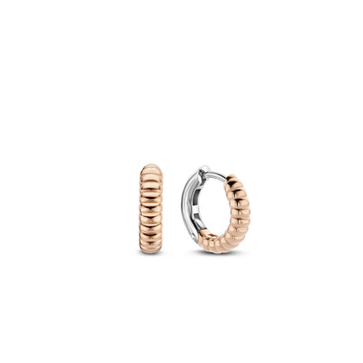 Skinny Rose Ribbed Huggie Earrings by Ti Sento - Available at SHOPKURY.COM. Free Shipping on orders over $200. Trusted jewelers since 1965, from San Juan, Puerto Rico.