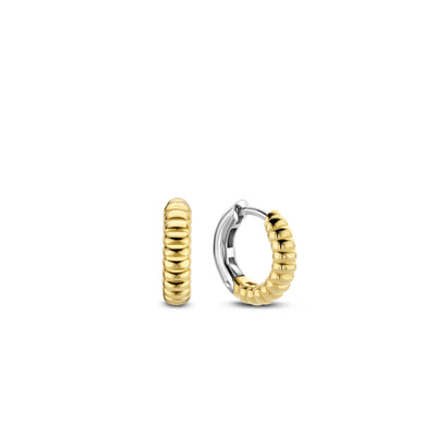 Skinny Golden Ribbed Huggie Earrings by Ti Sento - Available at SHOPKURY.COM. Free Shipping on orders over $200. Trusted jewelers since 1965, from San Juan, Puerto Rico.