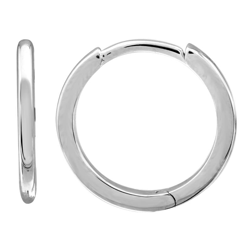Plain huggie 12MM Earrings by Kury - Available at SHOPKURY.COM. Free Shipping on orders over $200. Trusted jewelers since 1965, from San Juan, Puerto Rico.