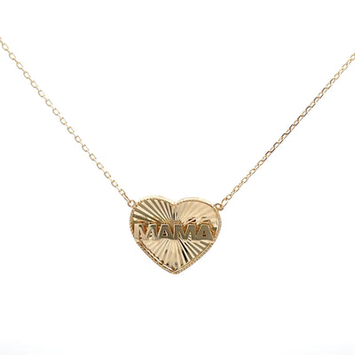 Mama Heart Diamond Cut Necklace - SHOPKURY.COM