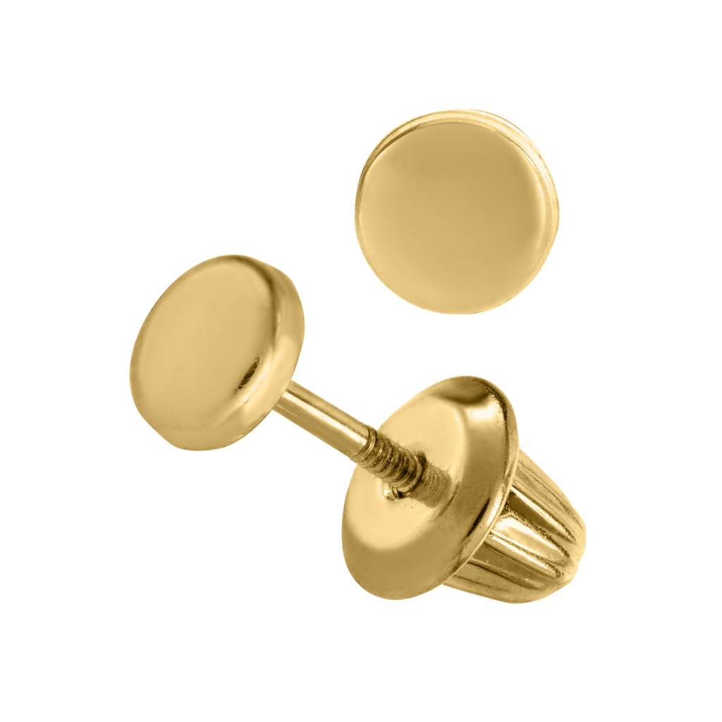 Gold Button Stud Earrings by Kury - Available at SHOPKURY.COM. Free Shipping on orders over $200. Trusted jewelers since 1965, from San Juan, Puerto Rico.