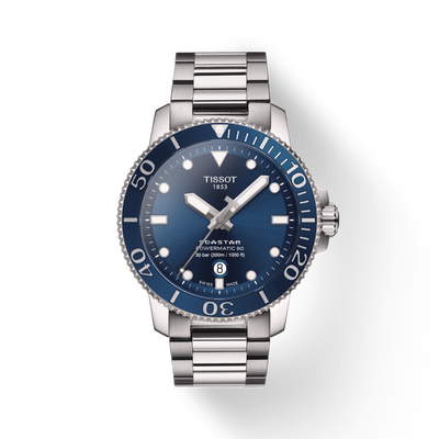 Seastar 1000 Powermatic 80 Blue/Steel by Tissot - Available at SHOPKURY.COM. Free Shipping on orders over $200. Trusted jewelers since 1965, from San Juan, Puerto Rico.