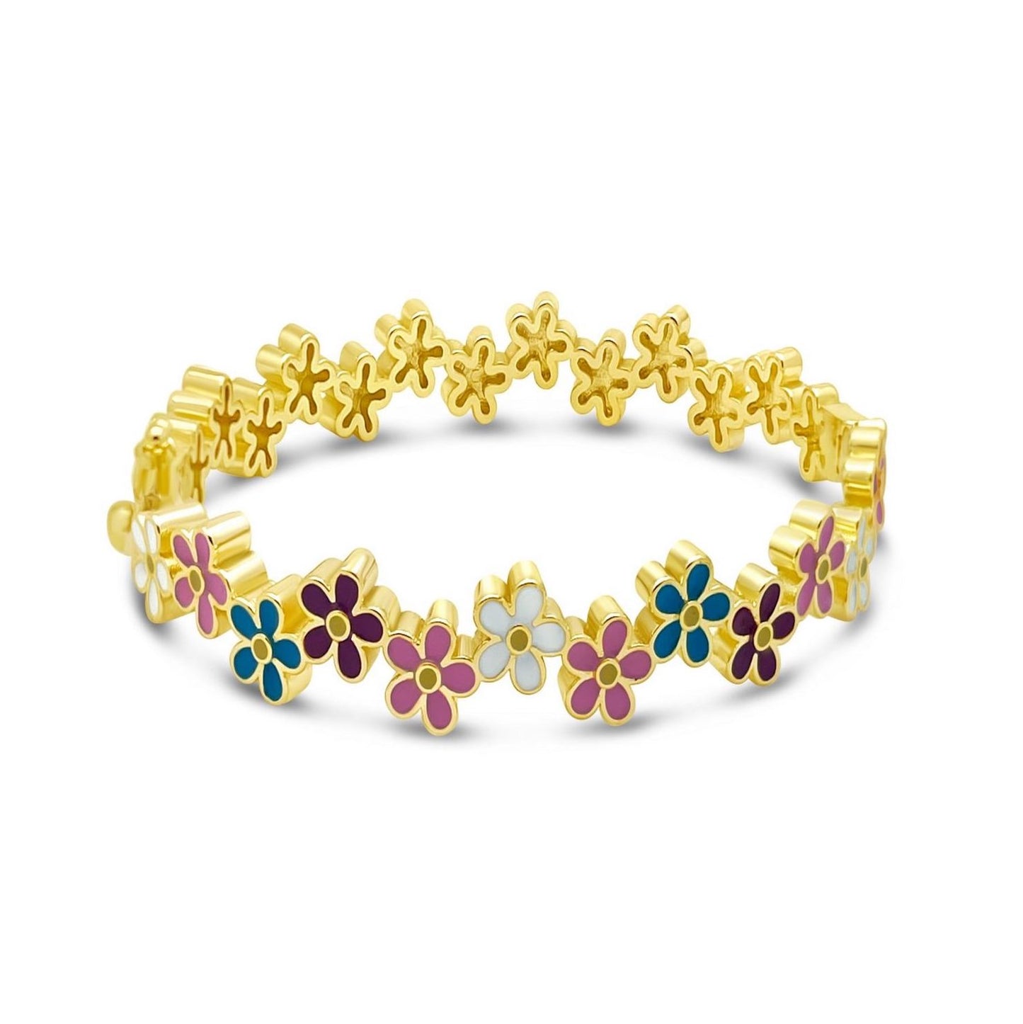 MultiColor Flower Kids Bracelet by Kury - Available at SHOPKURY.COM. Free Shipping on orders over $200. Trusted jewelers since 1965, from San Juan, Puerto Rico.