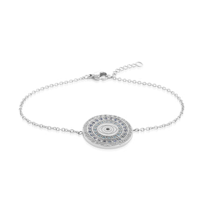 Evil eye Disk Bracelet by Italgem - Available at SHOPKURY.COM. Free Shipping on orders over $200. Trusted jewelers since 1965, from San Juan, Puerto Rico.