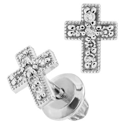 Cross Diamond Studs by Kury - Available at SHOPKURY.COM. Free Shipping on orders over $200. Trusted jewelers since 1965, from San Juan, Puerto Rico.