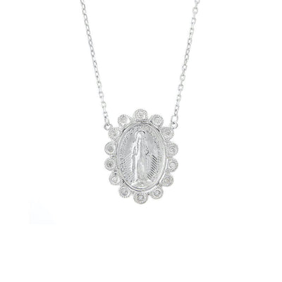 Milagrosa Diamond Flower Halo Necklace by Kury - Available at SHOPKURY.COM. Free Shipping on orders over $200. Trusted jewelers since 1965, from San Juan, Puerto Rico.