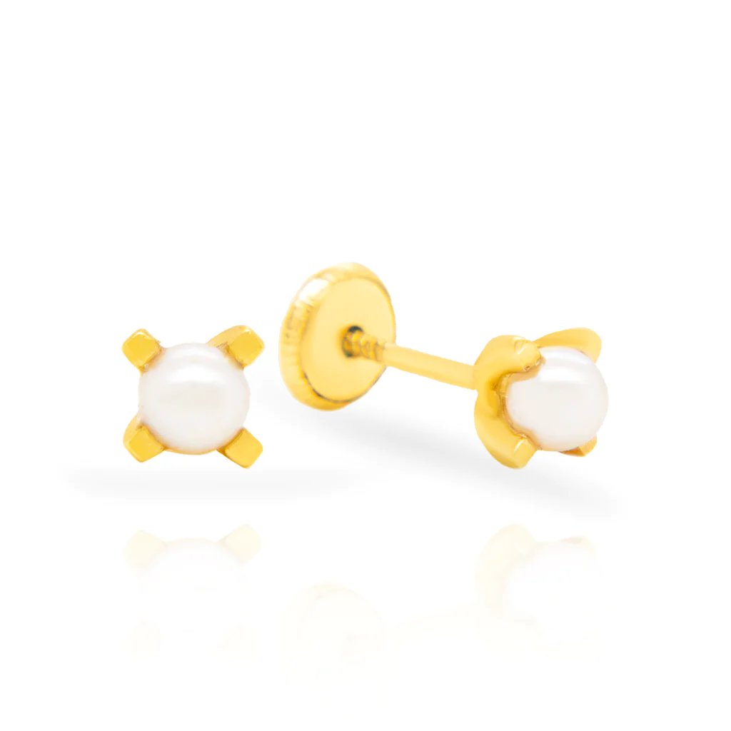 4MM Pearl Prong Set Earrings - SHOPKURY.COM