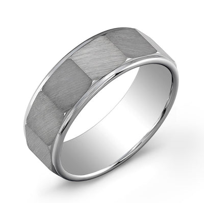 Faceted Tungsten 8mm Ring by Italgem - Available at SHOPKURY.COM. Free Shipping on orders over $200. Trusted jewelers since 1965, from San Juan, Puerto Rico.