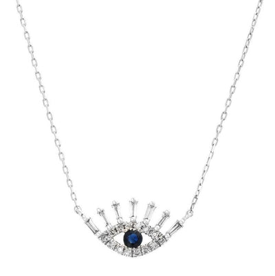 Evil Eye Lashes Necklace 14K by Kury - Available at SHOPKURY.COM. Free Shipping on orders over $200. Trusted jewelers since 1965, from San Juan, Puerto Rico.